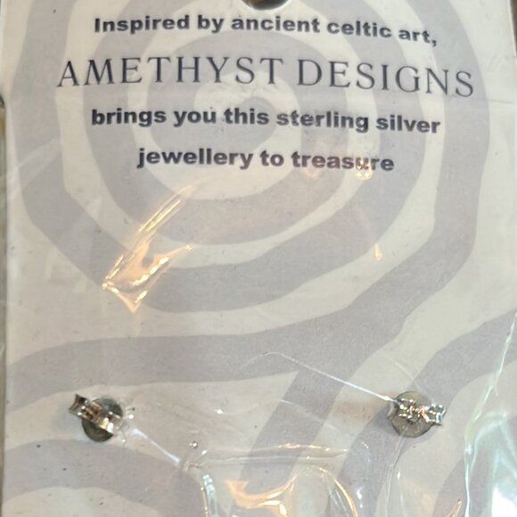 NWT Amethyst Designs Sterling Silver Celtic Trinity Knot Earrings - Picture 3 of 3